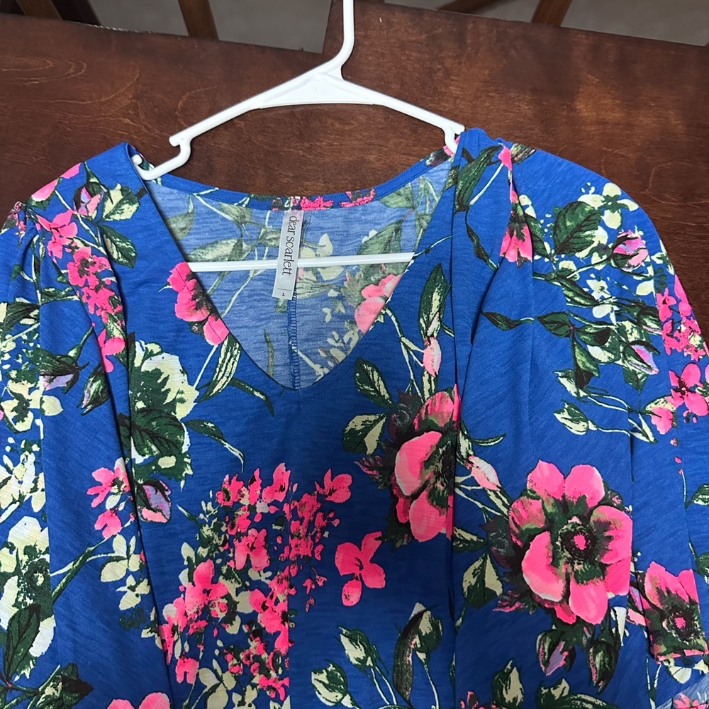 Floral Blue Blouse by Notations